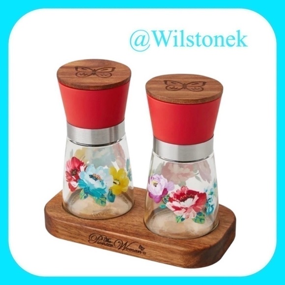 The Pioneer Woman Fancy Flourish 3-Piece Salt & Pepper Grinder Set: Red - Picture 1 of 3